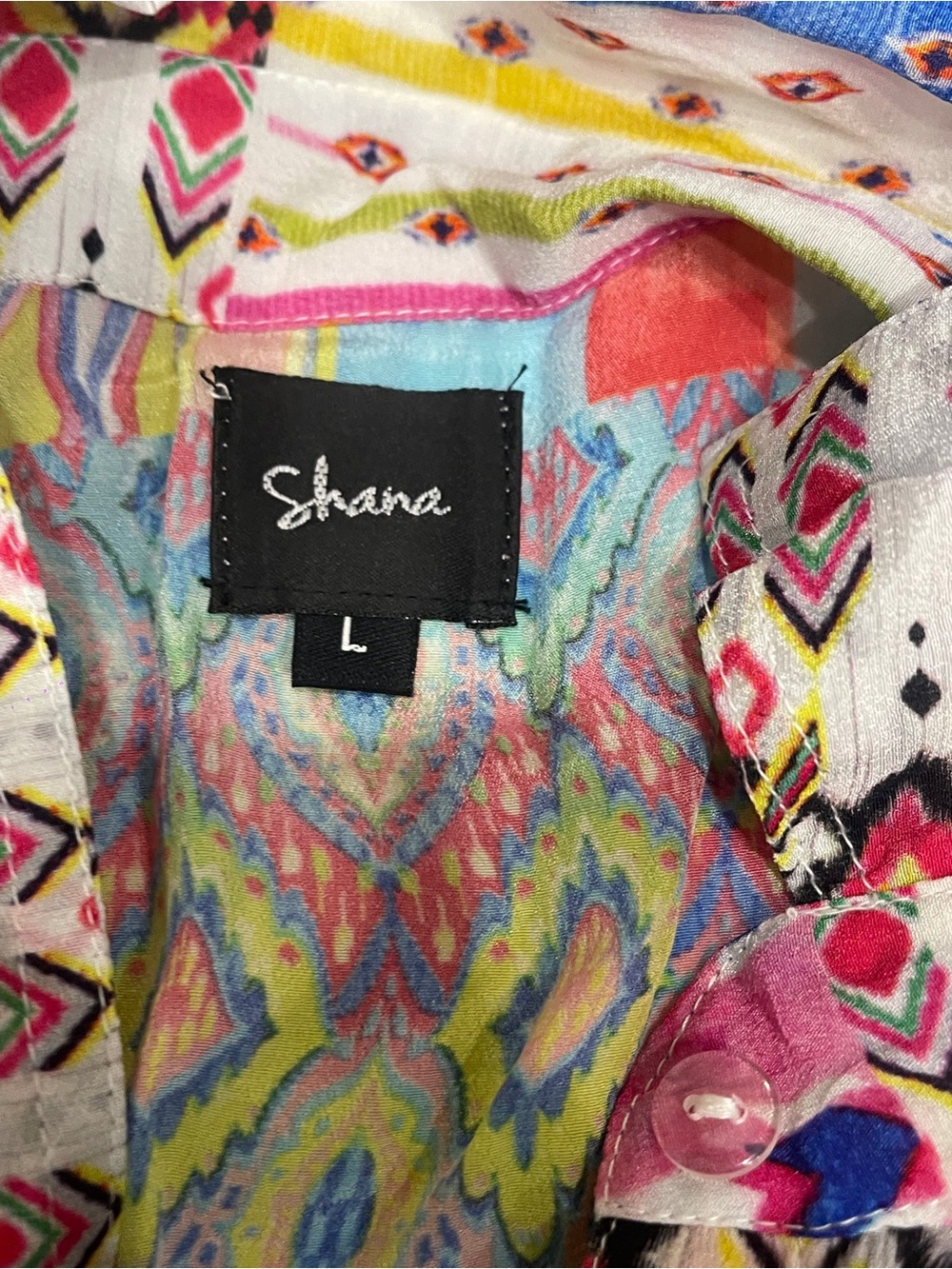 Shana Woman button-up Silk shirt Size:L - Picture 10 of 11